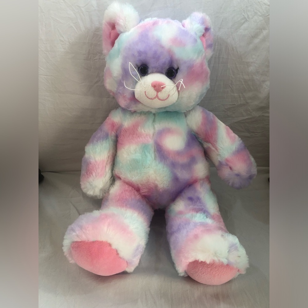 Build a bear workshop pastel swirl rainbow kitty with sound